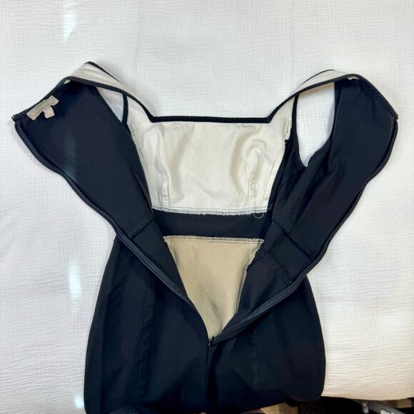 Banana Republic Sloan Colorblock Dress Black Cream Women’s 2P Petite Officewear - Picture 13 of 16